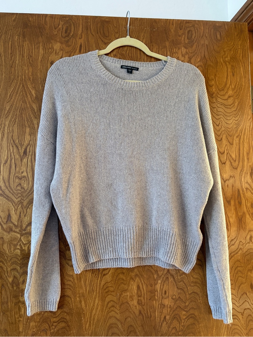 James Perse Cotton Crewneck Sweater Size 1, Light Gaupe
